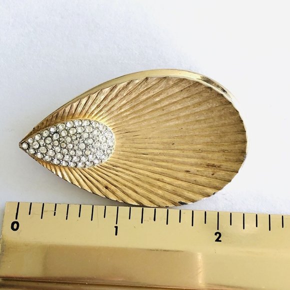 Vintage Marcel Boucher Signed Numbered Feather Eye of Peacock Gold Tone Brooch - Picture 6 of 9